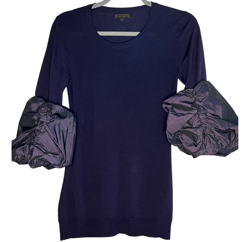 BURBERRY Prorsum Taffeta Sleeve Lightweight Sweater
